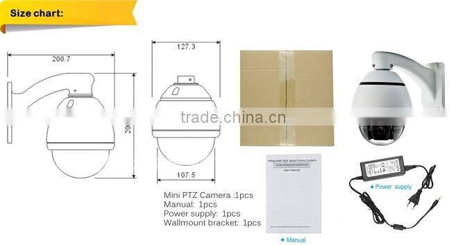 1080P HD CVI PTZ Camera 10X optical zoom 2.0Megapixel Sony CMOS MINI PTZ Camera CVI High Speed Dome Camera support Ip66 DC12V 2A
