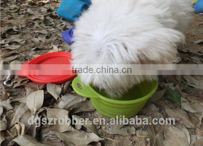 Collapsible cute silicone pet food bowl