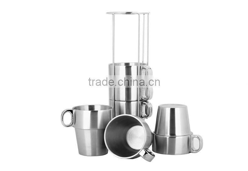 stainless steel travel mug/ 7pcs tea cup drinking water coffee mug set