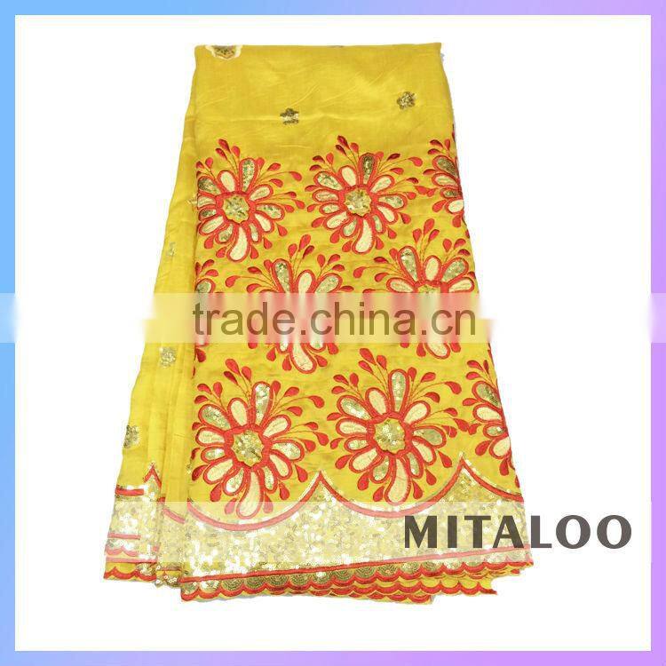 Hot Selling Raw Silk George Fabric Oil Brown African George Lace Fabric For Party