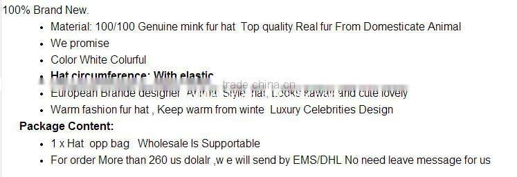 hot ladies quality first genius Korean style mink fur jazz brim top hat
