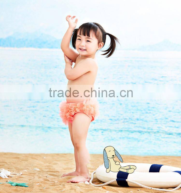 2015 Hot Sale Top Quality Girl Swimpants Korean Style Baby Lace Swimpants For Children Wear