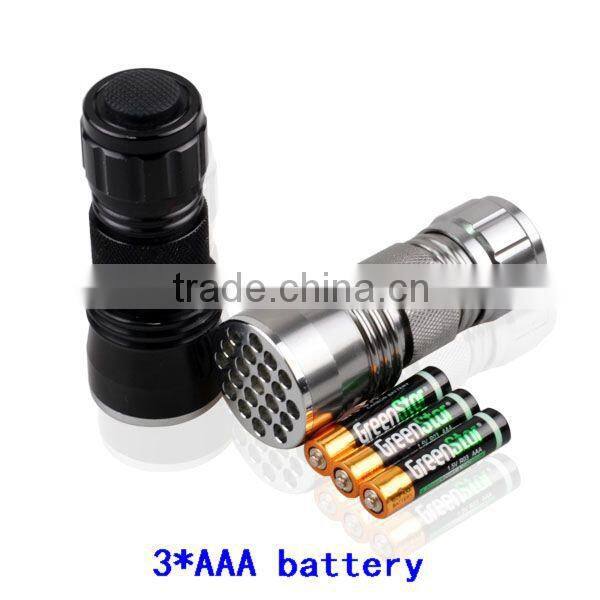 LED UV Flashlight Small 380-385nm Wave Band 21 LED UV Flashlight