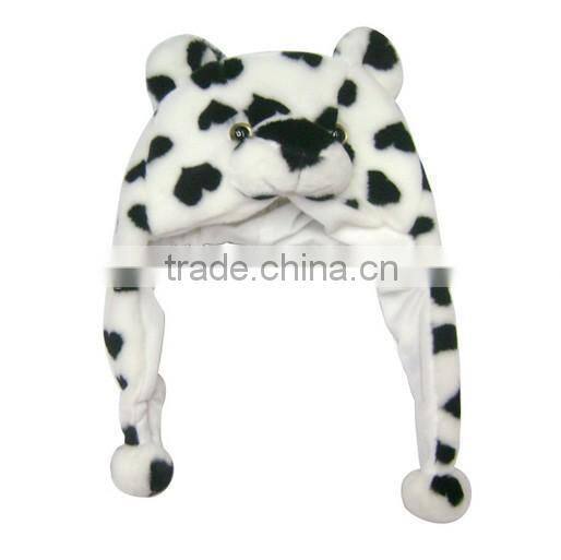plush animal head hat/ plush animal winter hat/winter warm plush hat