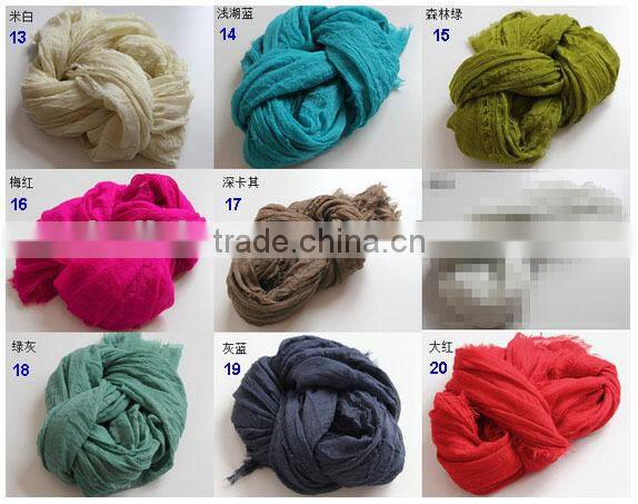 2014 Fashion New Cotton & Linen Good Quality Large Long Solid Color Scarf