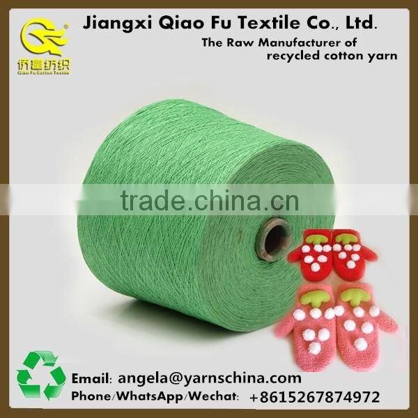 High quality recycled cotton and polyester blended yarn for working gloves