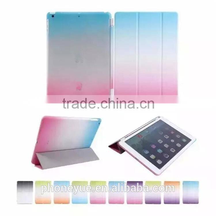 Rainbow Color Gradual Changing Wake Sleep Smart Tablet Case for iPad Mini