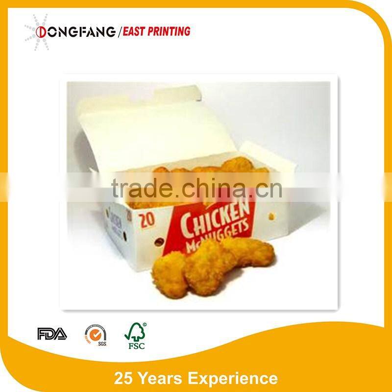 ivory card board folding paper fried chicken box hot sale paper take away chicken box