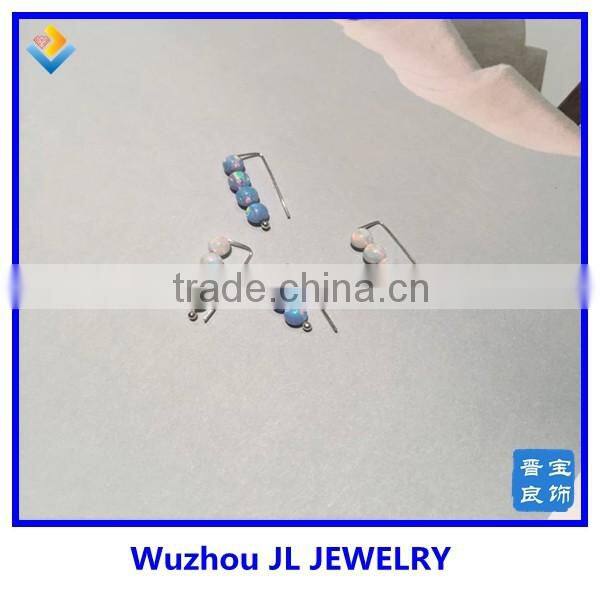 925 Sterling Silver Fancy silver opal blue earring opal stud earring