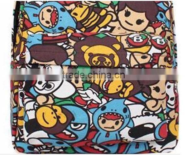 Hippie Facebook Canvas Backpacks Student School Bag Cartoon mc Print Rucksack Outdoor Travel Pack Graffit