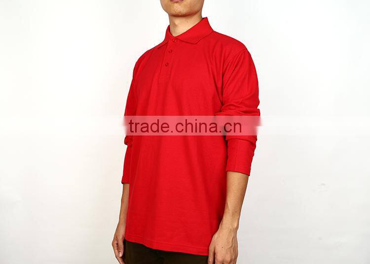 China factory OEM Service long Sleeve Plain Dyed Technics high quality polo shirt
