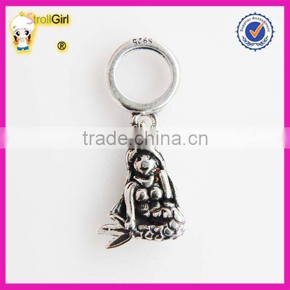 European Skull charm 925 sterling silver Dangle Charm Pendant for Bracelet