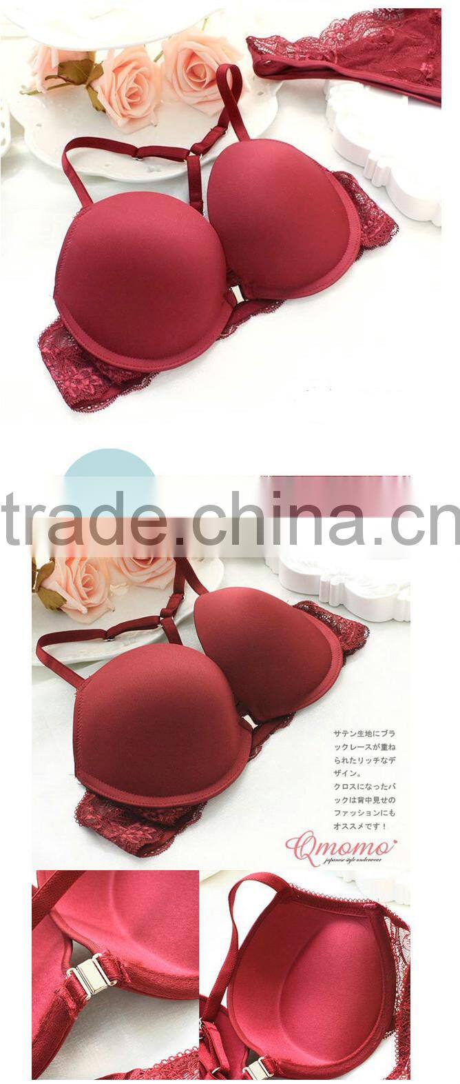 2016 Hot sale ladies sexy panty and bra sets in purple