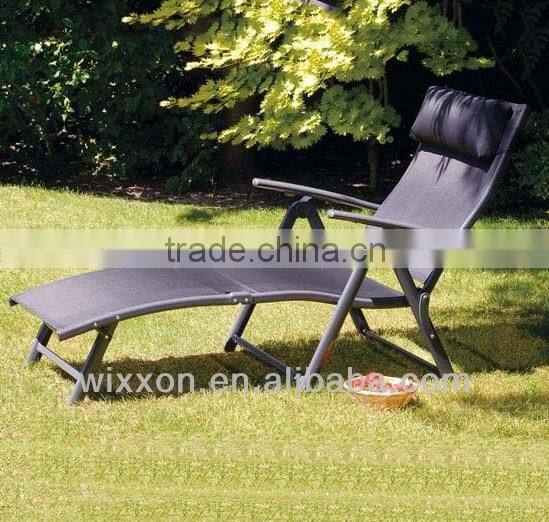 Teslin And Aluminium Sun Lounger, Lounge Chair, 5 Positions adjustable Lounger Chair, Folding Sun Lounger