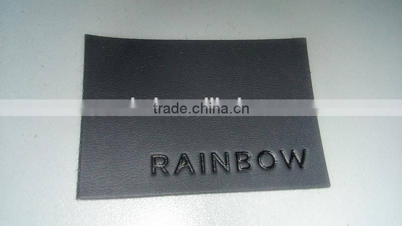 custom black leather label and leather patch with EXW price
