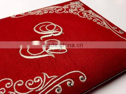 Red Silk Embroidered folio
