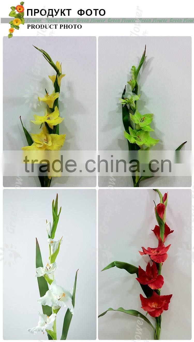 Greenflower 2016 Wholesale Real Touch Latex PU China Artificial Flowers gladiolus for wedding decoration
