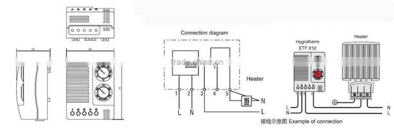 SAIP/SAIPWELL High Quality Temperature and Humidity Adjusable Electronic Hygrothermostat