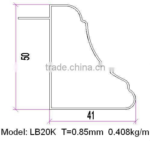 wooden grain aluminum frame for Kitchen Cabinet series aluminium profile