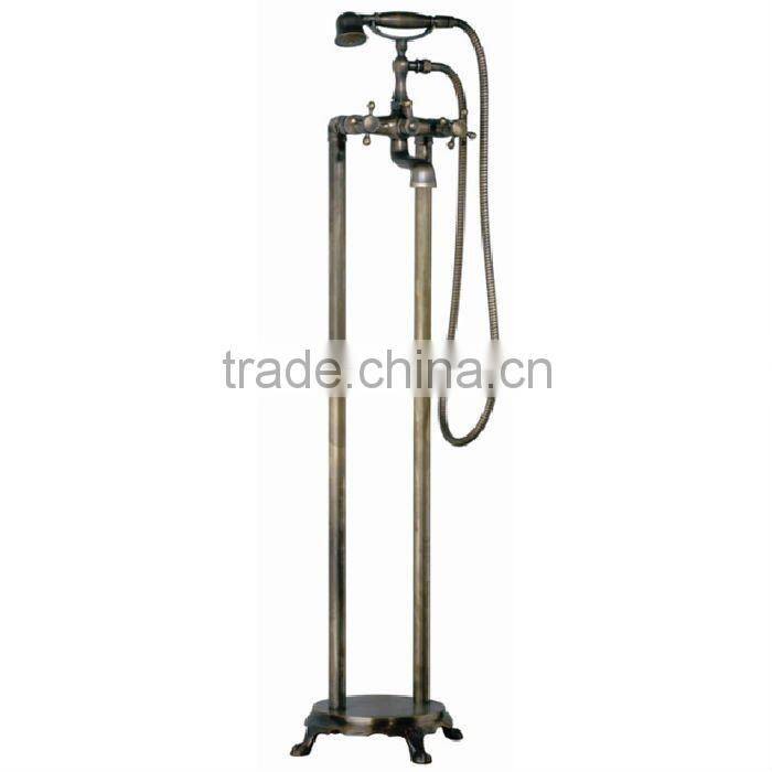 High Quality Brass Floor Mixer, Standing Bathtub Mixer, Square Chrome Finish