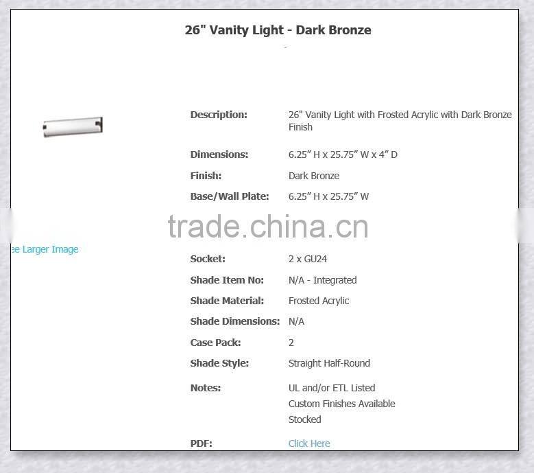 UL Approved wall lamp frosted Acrylic with dark bronze finish for XC-H064