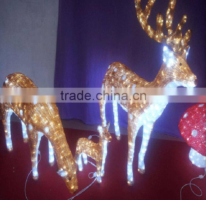 3D family set sika deer outdoor animals christmas lights motif light