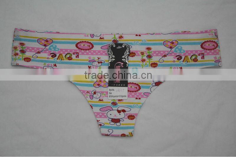 2014 Fancy Cute Seamless Cartoon Print Girls' G string Underwear