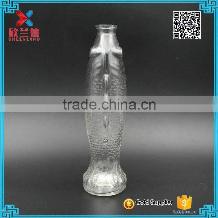 Exquisite 16oz unique fish shape wine glass bottle/liquor beverage bottle