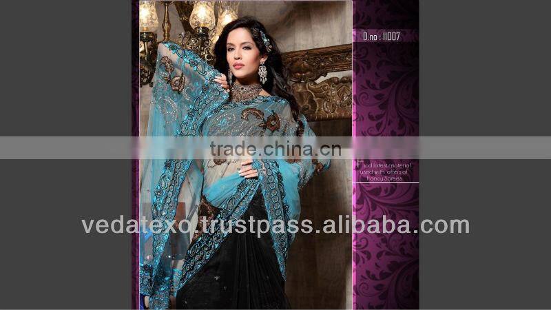 Black & Blue Party wear Saree