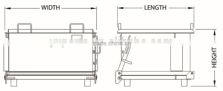 steel industrial drop bottom container bins