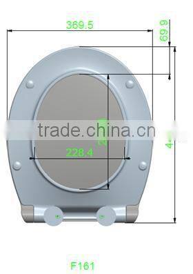 Bathroom toilet seat cover with soft close and two push button quick release system