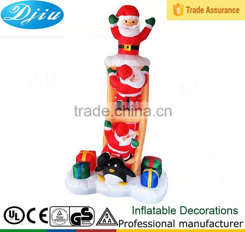 DJ-166 8ft christmas santa climbing Stairs design covering with gift decoration inflatable outdoor