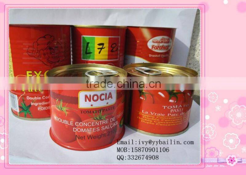 High concentrated canned tomato paste,brix:28-30%