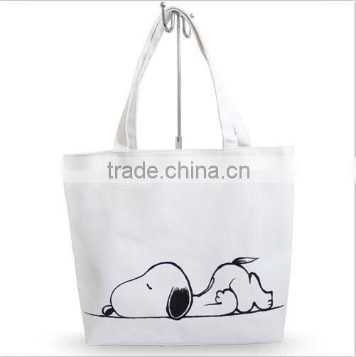 recycled one color printed canvas cotton shopping bag road bag