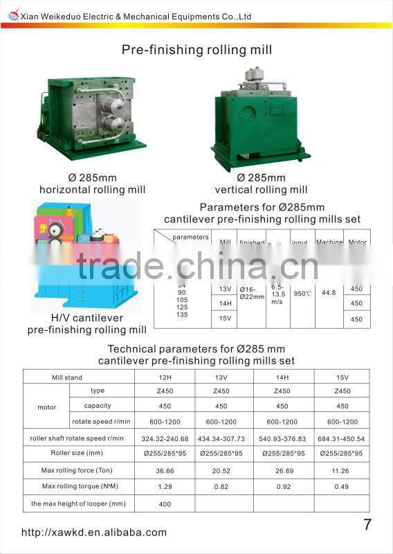 Hangji brand 2 Hi horizontal rolling mill machinery for tmt bar/wire rod production line