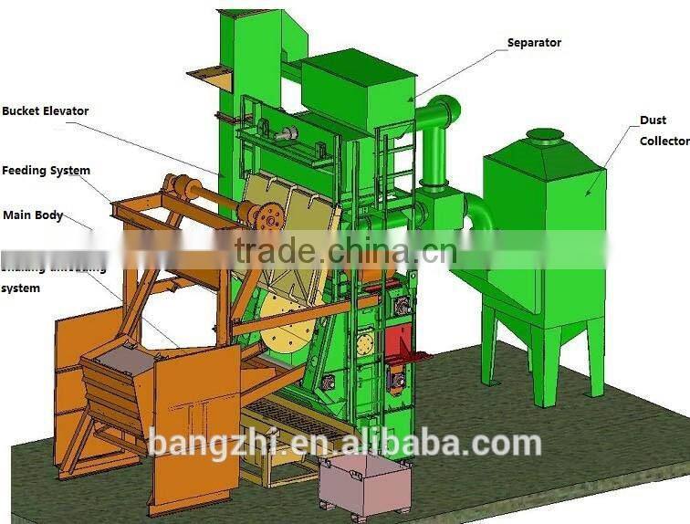 Q3210 Dustless Shot Blasting Machine with High Quality Blast Wheel from China Supplier