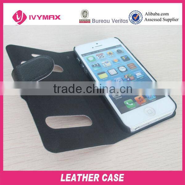 Hot stylish wallet leather case for apple iphone5