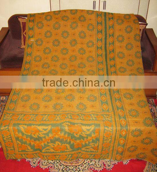 Buy Vintage sari Kantha quilt patchwork quilt bed cover throw kantha embroidery quilt