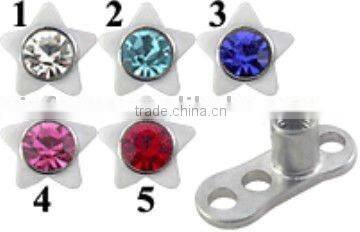 Fashion star logo crystal jeweled knock-down stainless steel skin diver