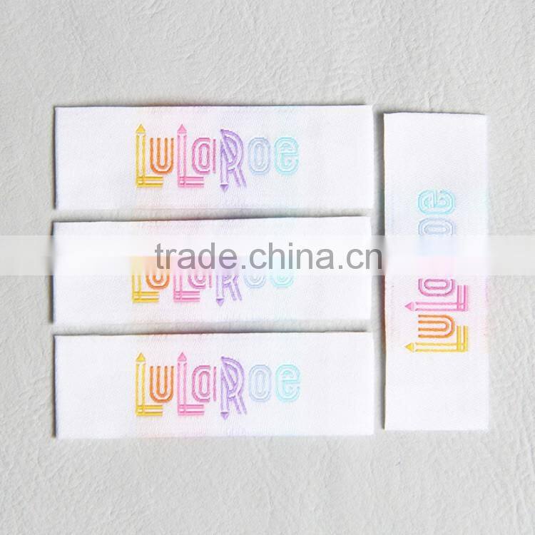 Labeling factory custom woven label made by 50D yarn for continental-cut shirt