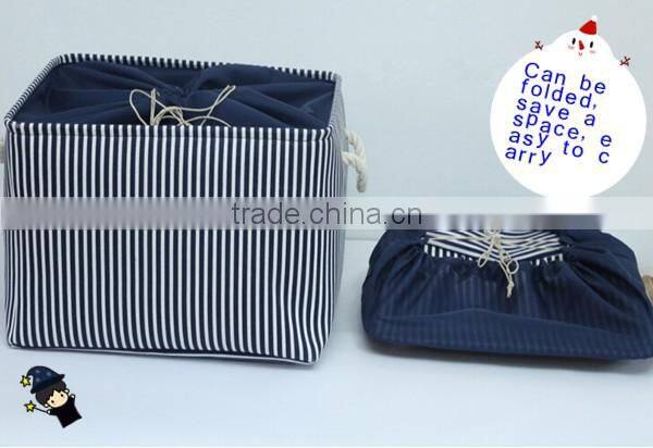 YIWU RODA 100% Canvas fabric flax handle foldable storage box