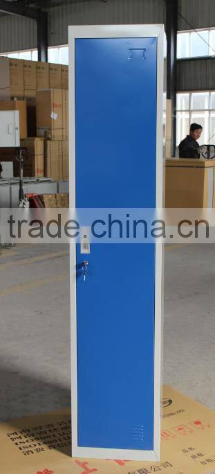 Metal single door storage wardrobe with code locker