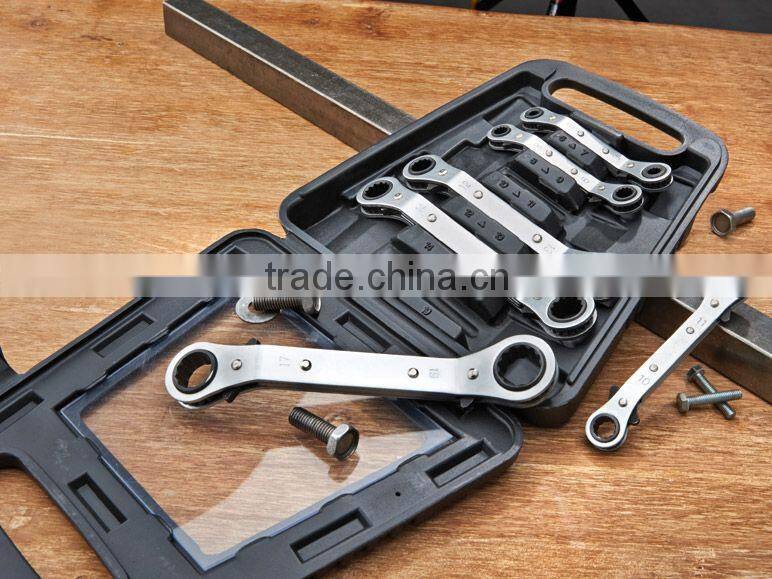 S Shape Iron Ratchet Wrench Set