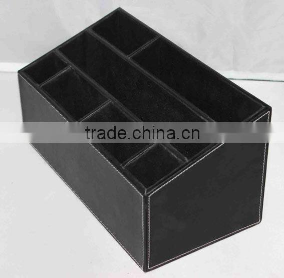 Leather desktop storage box/office accessory/hotel accessory/stationary holder/ office sundries holders/desktop ID card holder/