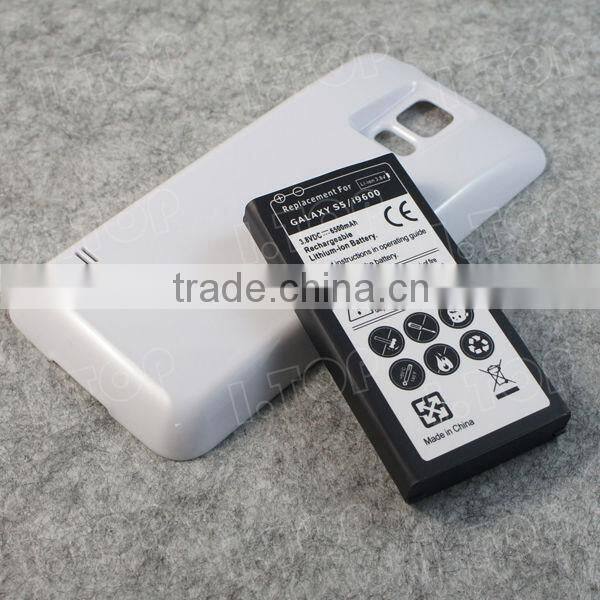 3.7V 6500mAh For Samsung S5 i9600 mobile battery replacement , made in china
