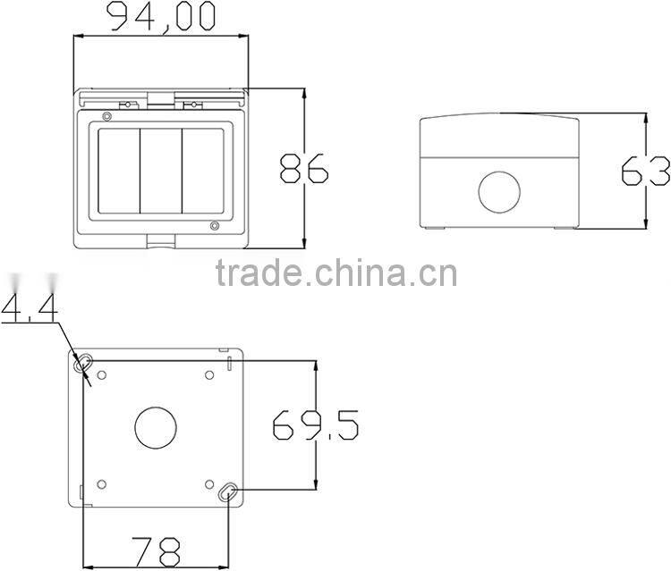 CHENF IP55 New Generation National switch 110-250V 16A ABS/PC Socket wall waterproof switch with cover for bathroom kitchen
