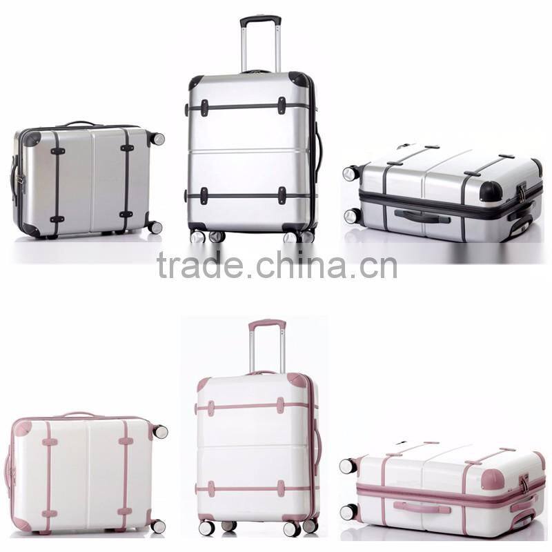 ABS PC Vintage Luggage Airport Luggage Trolley Vintage Suitcase