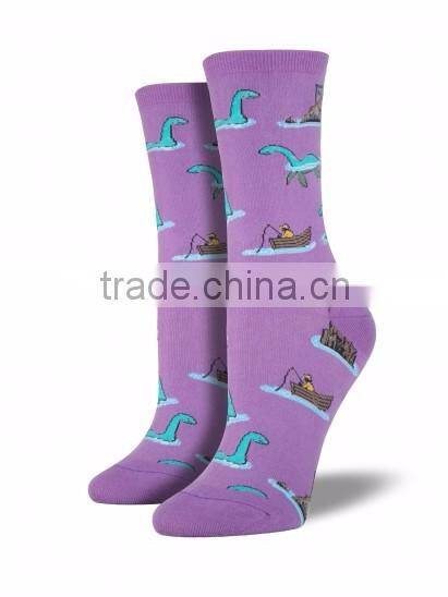 Womens Rubber Running Socks Cotton Polyester Blend Dye Sublimation Printing Socks