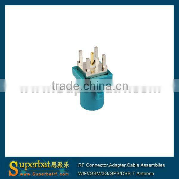 Fakra Plug PCB mount Straight connecntor Waterblue /5021 Neut