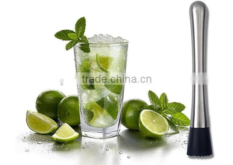 stainless steel cocktail muddler